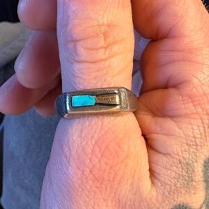 Elegant Silver Ring with Turquoise Accent